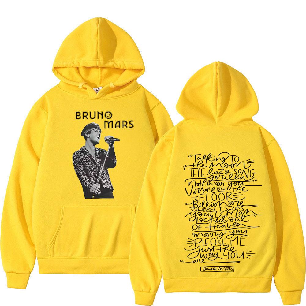 Bruno Mars The Romantic Tour 2026 Bluza z nadrukiem Męska Damska Vintage Hip-hop Pulower Jesień i Zima Luźne Codzienne Bluzy