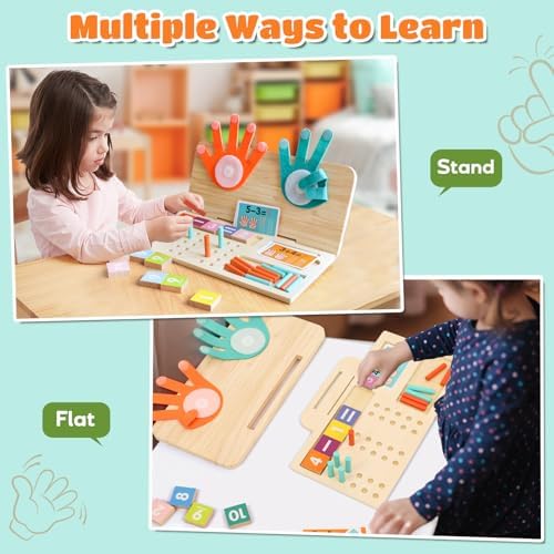 Montessori Mathe Lernspielzeug 3 in 1 Holz Zahlenrechenspiel für Kinder von 4-6 Jahren, Vorschul-Lernspielzeug Geburtstag Neujahrsgeschenk