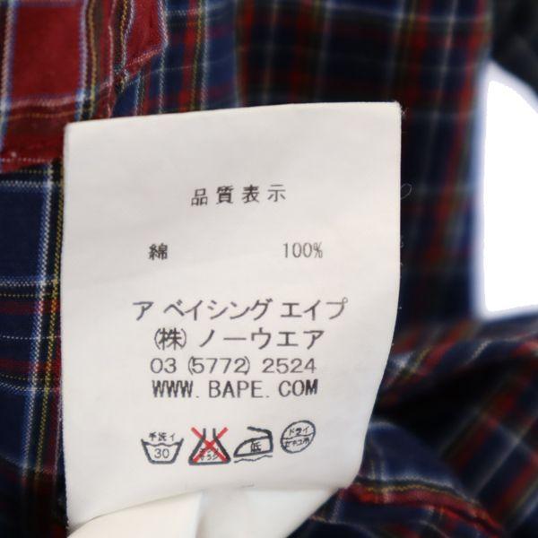 A Bathing Ape Check Pattern Short Sleeve Button Down Shirt M Men's Used