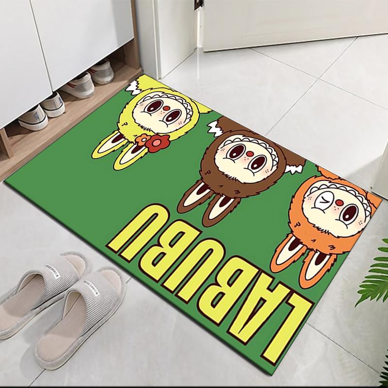 Labubu Teppich mit Aufdruck, für Bürostuhl Wohnzimmer Schlafzimmer Küche Raumdekoration Geschenke.