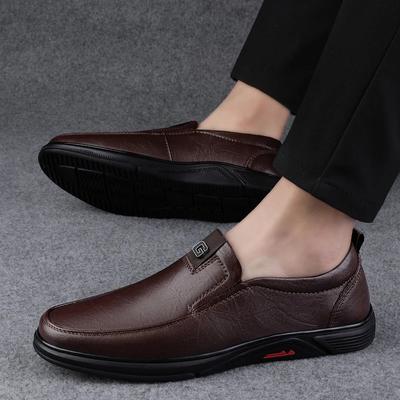 Fashion Classic Male Business Shoes Genuine Leather Men Mens Slip On Shoes Loafers Men All-match Male Comfortable Leisure Walk Casual