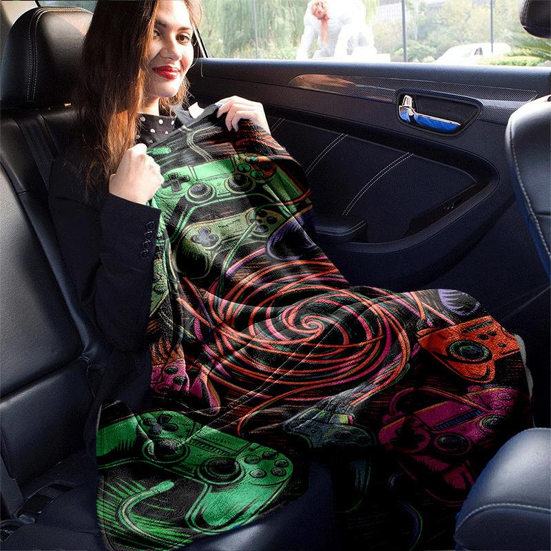 1pc Game Controller Printing Lightweight Flannel Blanket, Comfortable and Warm Blanket,  Sofa Bed and Couch Office, Suitable for Gift