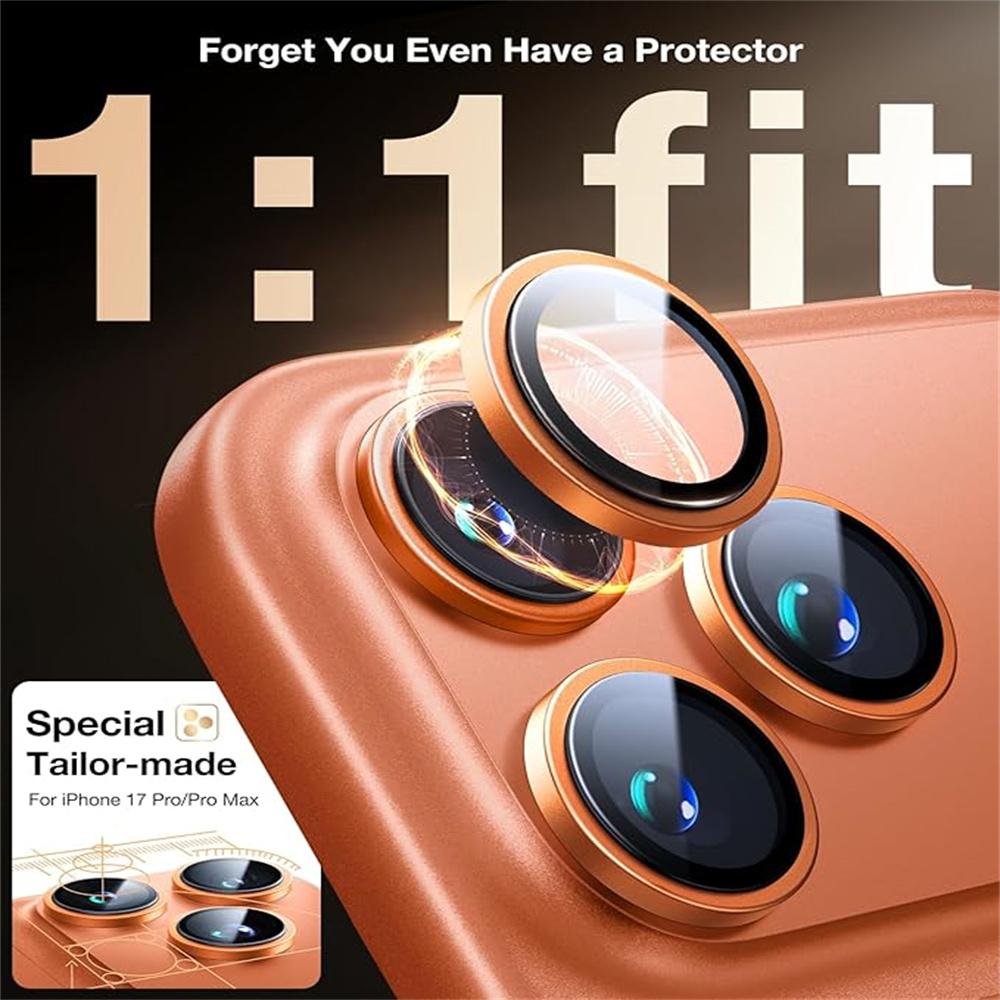 Camera Lens Protector For iPhone 17 16 15 14 13 12 11 Pro Max 16 Plus Metal Ring Lens Glass For iphone 17 16 Pro Max Accessories
