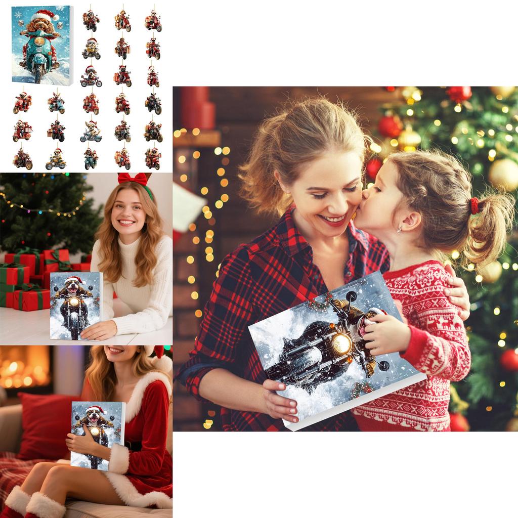 Christmas Dog Advent Calendar With Acrylic Decor For Holiday Gift Gifting