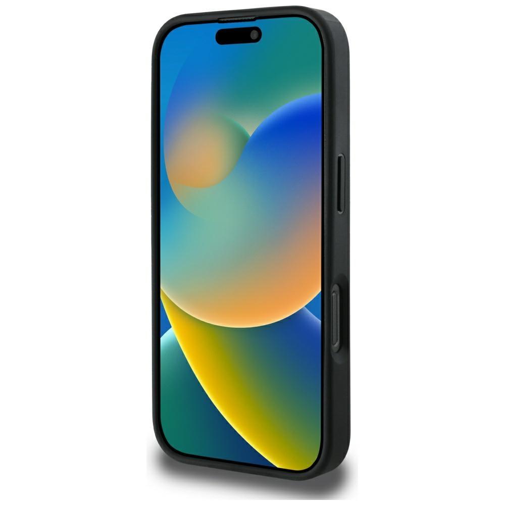 Etui Guess Grained Hot Stamp Peony       Triangle Logo Magsafe Do Iphone 16 Pro Max Czarny