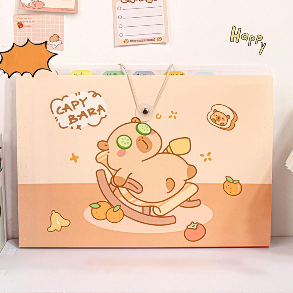 Capybara Test Paper Storage Folder Cartoon Document Bag New Portfolio