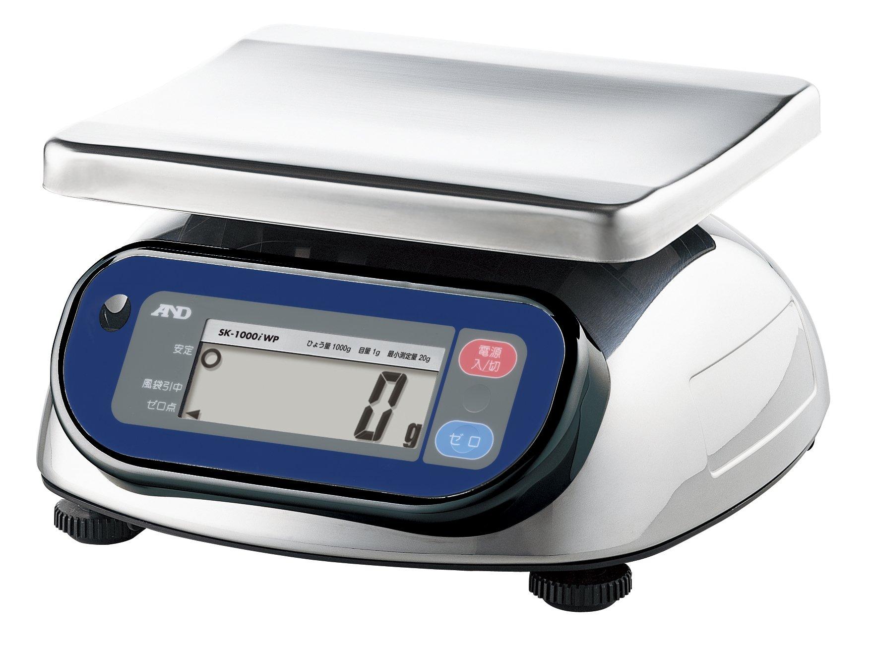 

Сертифицированные пыле- и водонепроницаемые цифровые весы Минимальный вес 1 г Платформа x Сертифицировано для 4 Серебристые A&D SK-1000iWP-A4 (Вместимость 1000 г, Дисплей (Полезный диапазон