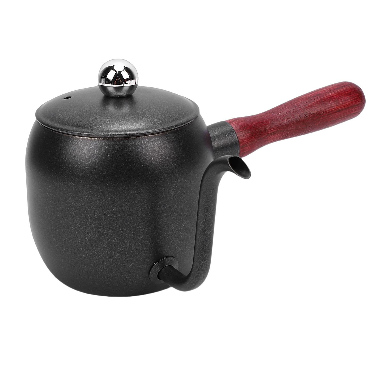 

Pour Over Coffee Kettle 500ml 304 Stainless Steel Gooseneck Spout Coffee Drip Teapot with Wood Handle for Camping