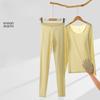 Thermal Underwear Set For Women Lightweight Seamless Long Sleeve Top Warm Lingerie Ladies Winter Sleepwear Tight U Neck Shirts