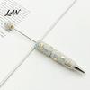 Shiny Rhinestone Pens Glitter Beadable Ballpoint Pen, Sparkly Star Moon Beaded Plastic Customizable DIY Handmade Gel Ink Pen for School Projects,