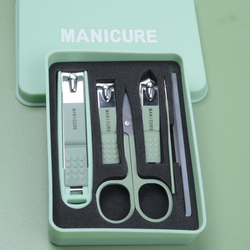 Coffee Color Stainless Steel Anti-Splash Nail Clipper Set for Home Manicures