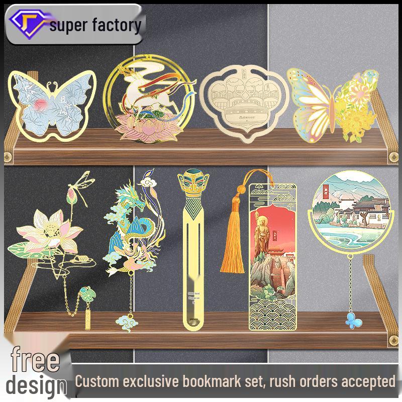 Custom Engraved Retro Metal Landmark Bookmark Set for School and Enterprise 963