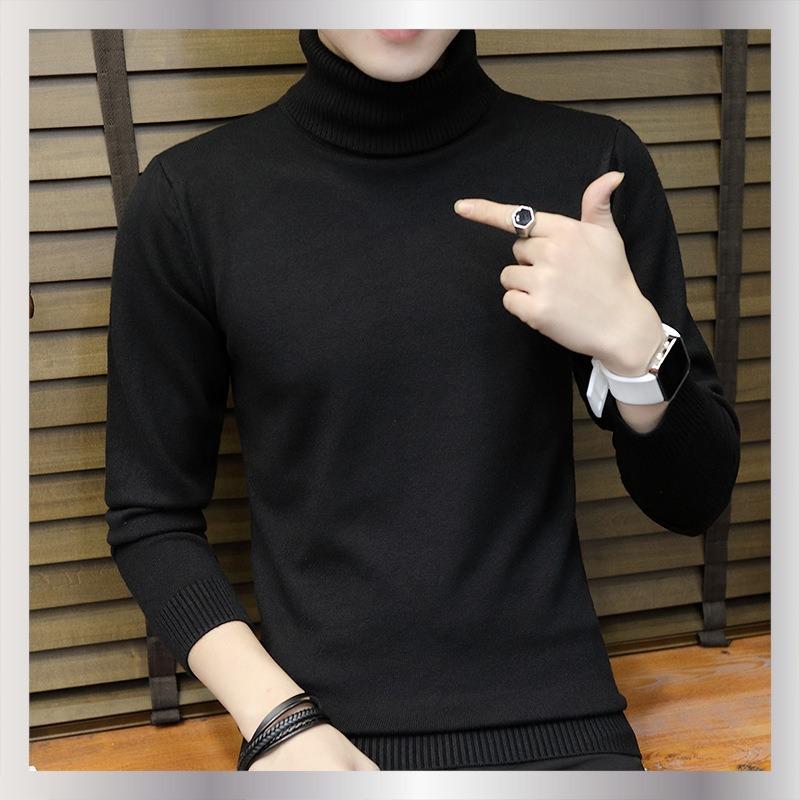 Men S Slim Fit Solid Color Turtleneck Long Sleeve Knit Sweater Winter
