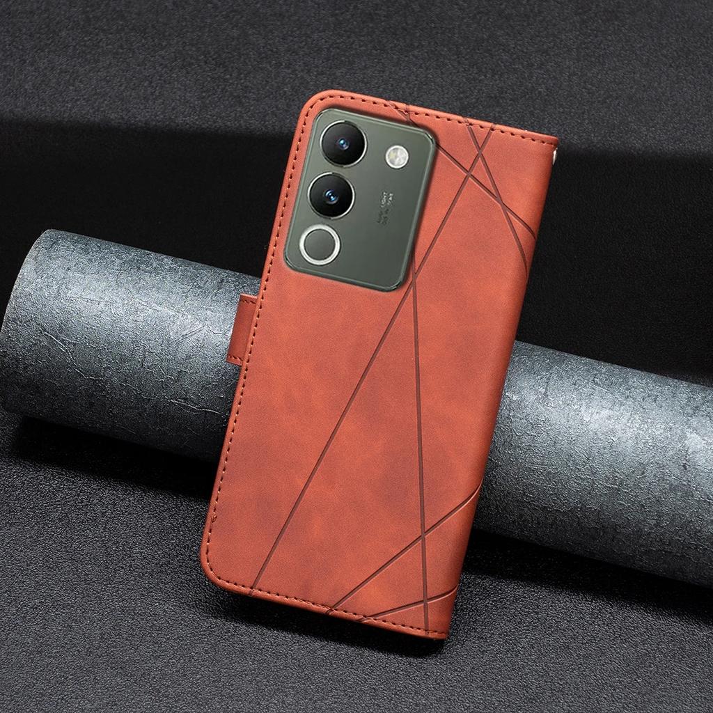 Luxury Wallet Magnetic Flip Card Stand Leather Case For VIVO Y28 4G Y38 5G Y200i 5G Y03 4G Y200E 5G V29 E Y200 5G Y78 5G Cover