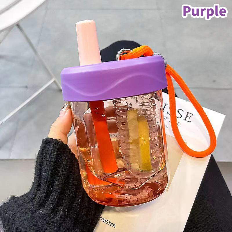 

600 мл трубочка чашка с герметичной крышкой для леди симпатичная пищевая термостойкая чашка фильтр для разделения чая чашки с ручкой стакан для воды