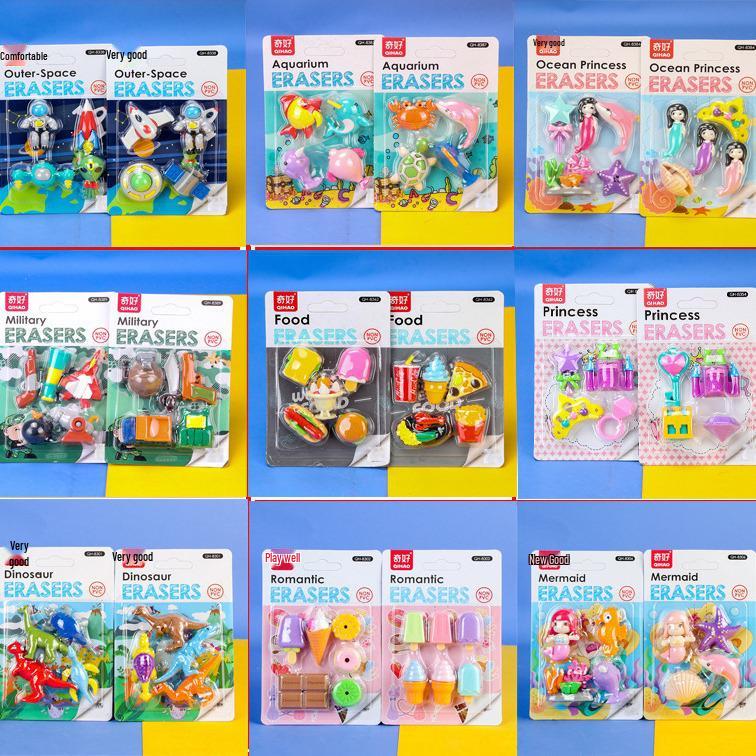 Adorable Cartoon Mini Eraser Set for Students – Perfect Back-to-School Gift