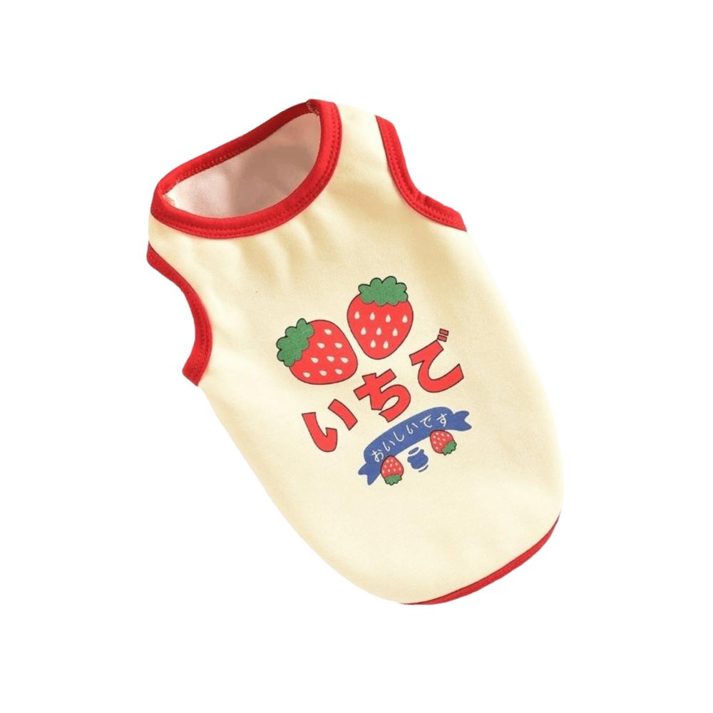 Breathable Dog Vest Strawberry Pattern Cooling Vest Cute Dog Tank Top  Daily Wear XS