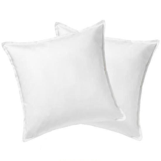 Taie d'oreiller - BLANC - 65x65cm - 100% coton - 57 fils/cm² - Lavable en machine