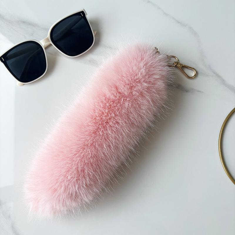 25cm Faux Fox Fur Tail Pendant Keychain for Bags & Accessories