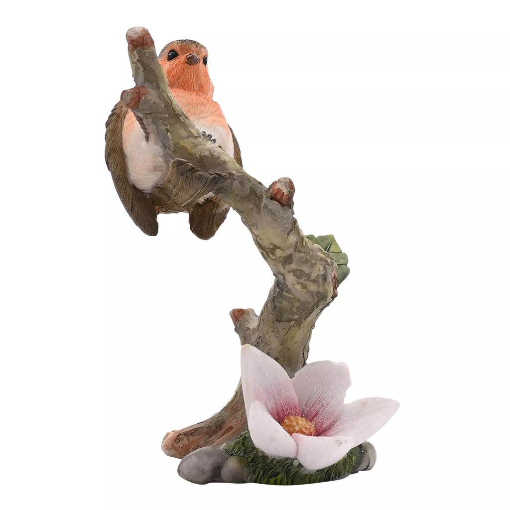 Country Living Resin Robin On A Branch Figurine