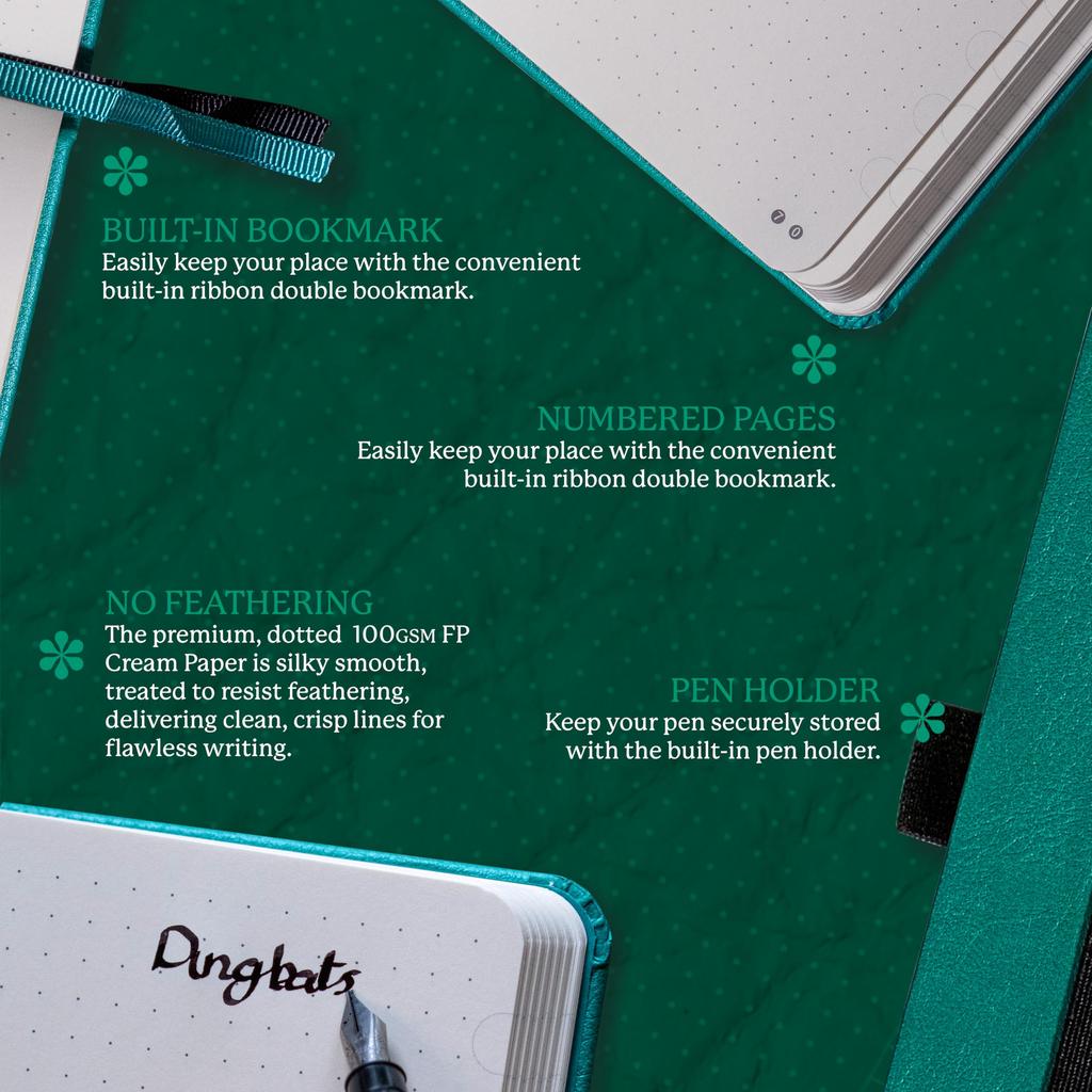 Dinbats Earth Dot A5 Medium Eduardo Avaloa Hardcover Cream 100gsm Inkproof Paper Numbered Index Key Pages - Notebook, - - - Pages, &