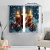 2pcs,2D Plane Printing Popular Curtains Christmas Candles Pine Cones (2) Versatile Durable Polyester (without Rod) Room Decor