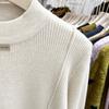 Versatile Women's Sweater Autumn and Winter Half-high Collar Knitted Top Large Size Base Shirt Trendy