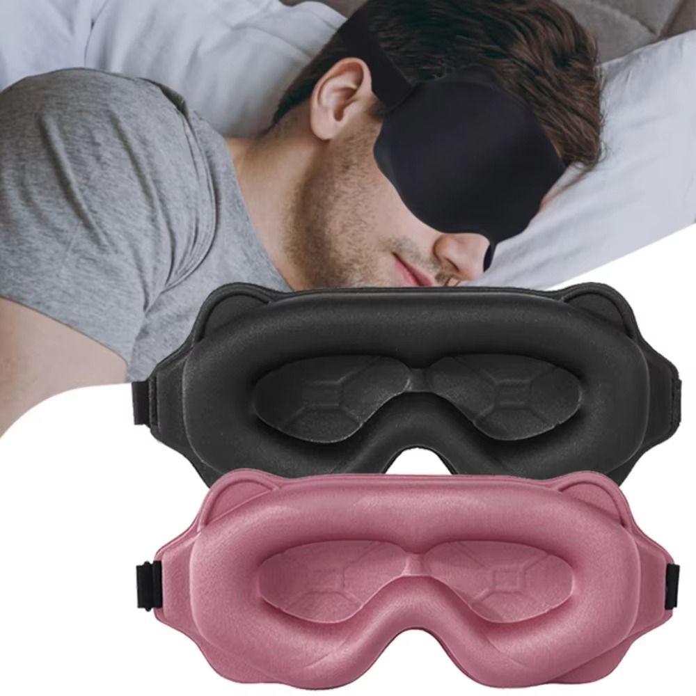 Soft Padded 3D Eye Mask No Pressure Blindfold Eye Shade Blackout Sleep Eye Mask  Portable