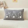 Hidden Zipper Easter Bunny Pillow Cover Plush Sofa Cushion Case Cute Rabbit Pillow Case  Holiday