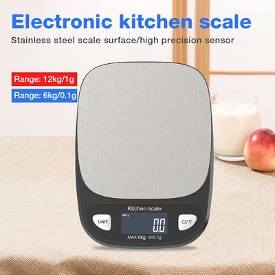 6/12KG Food Kitchen Scale Accuracy Electronic Scales LCD Digital Balance Scale Jewelry Coffee Food Scale for Household Baking