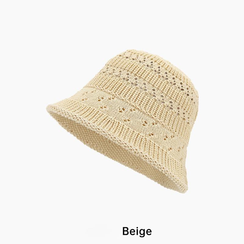 Spring and Summer Knitted Women's Countryside Vacation Travel Fisherman Hat Bucket Hat BeachBreathable  Panama Caps Wholesale