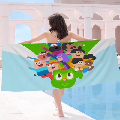 Funnyt D-Duolingo Microfiber Printed Beach Towel Mountain Climbing Yoga Beach Swimming Running Absorbent Soft Towel