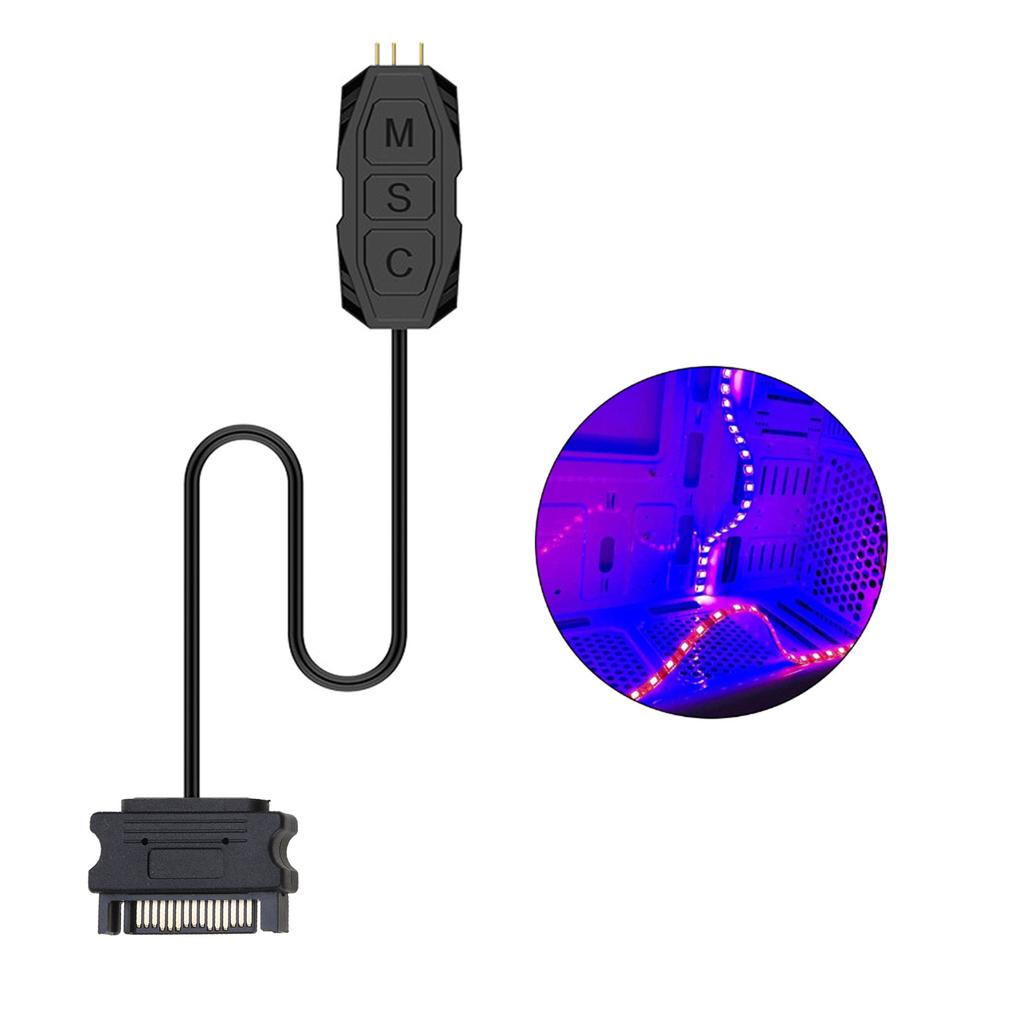RGB Controller Cable PC 5V 12V ARGB CPU for Case Fan LED Light Strip Lamp Bar Water Cooling AURA Control Sata/Molex Powe