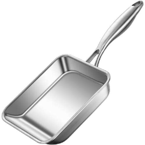 GrnArt Stainless Steel Rectangular Frying Pan for Eggs, Breakfast Pan, One-Handed Frying Pan, Durable for Grilling Steaks, Hotel, Restaurant, Home Kit