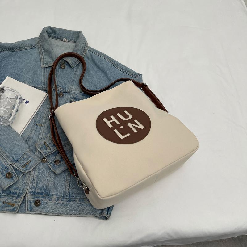 Dámská plátěná taška Velkokapacitní taška přes rameno Nákupní taška přes rameno