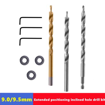 Broca HSS para Furo Inclinado Hexagonal Torcida Escalonada Guia Gabarito Kreg para Furo de Bolso 9/9.5mm Com Colar de Parada para Marcenaria