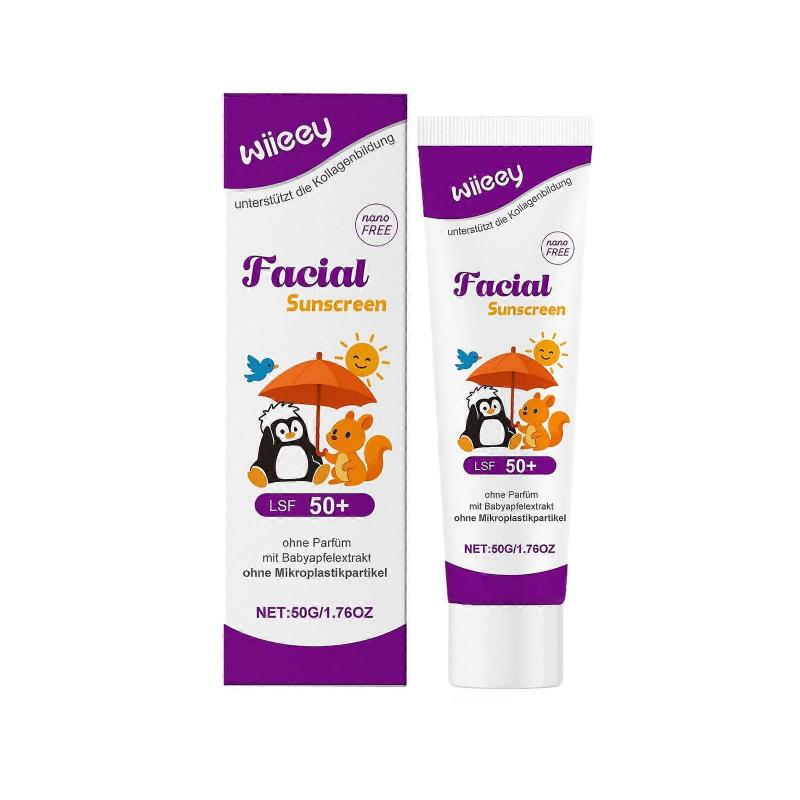 Gesichtssonnencreme LSF 50+ mit Apfelextrakt, parfümfrei für empfindliche Haut, reduziert Hautirritationen