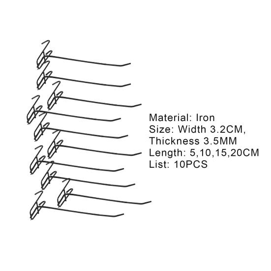 10 Stück Haken Verschleißfest Abnehmbar Metall Stabil Gitterwandaufhänger für Zuhause