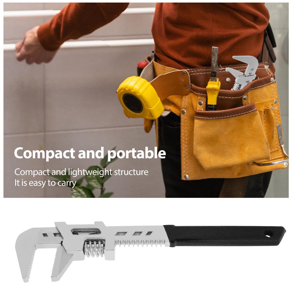 Adjustable Wrench 10inch Wide Jaw Adjustable Spanner Opening up to 2Inch Portable F Shaped Adjustable Wrench Tool High Carbon