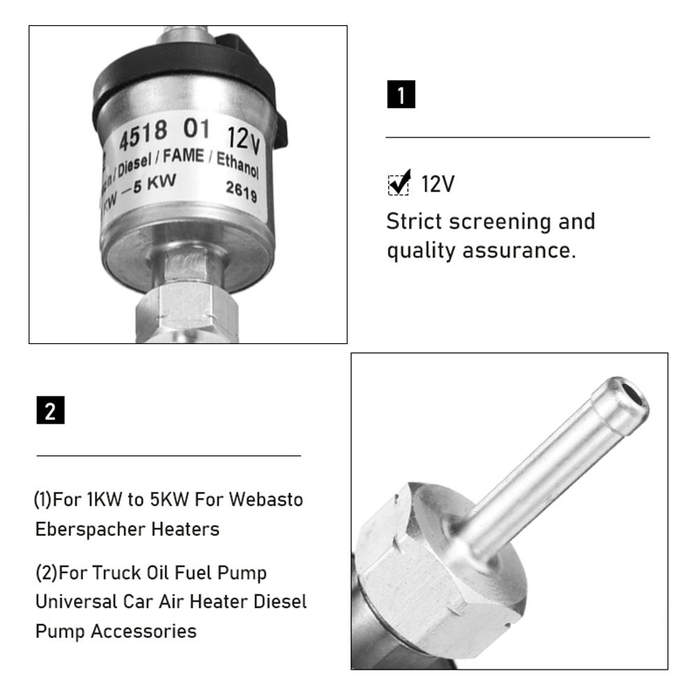 12V 22ML Car Upgrade Ultra-low Noise Heater Fuel Pump Universal for Eberspacher Car Heater Fuel Pump Air Diesel Heater Pump