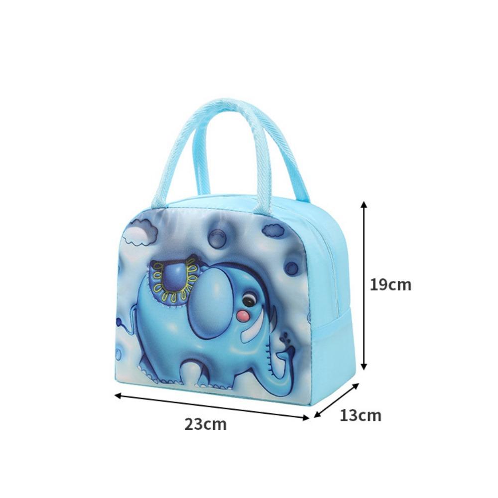 Cute Bento Bag with Rice, Portable Lunch Bag, 3D Three-dimensional Printed Cartoon Preservation and Insulation Lunch Box Bag