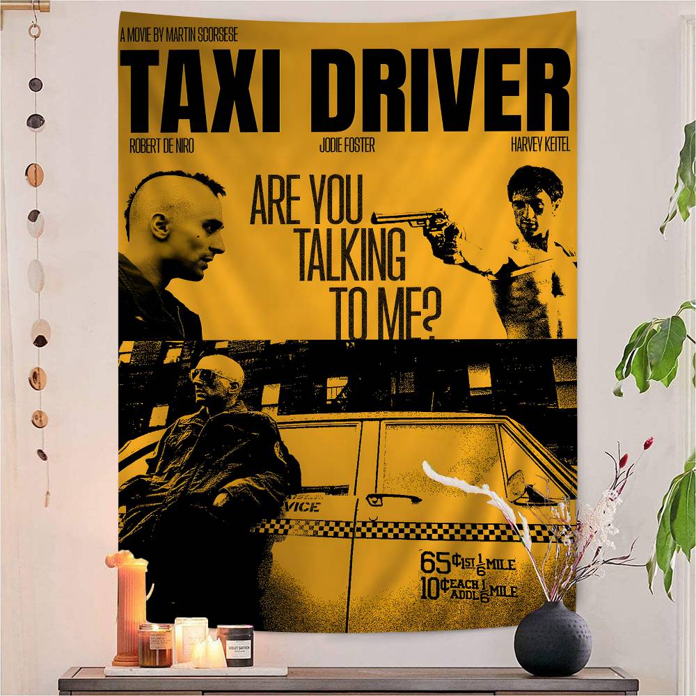 Crime Thriller Movies Taxi Driver DIY Wall Tapestry For Living Room Home Dorm Decor Wall Art Decor 74x94cm(29x37in)