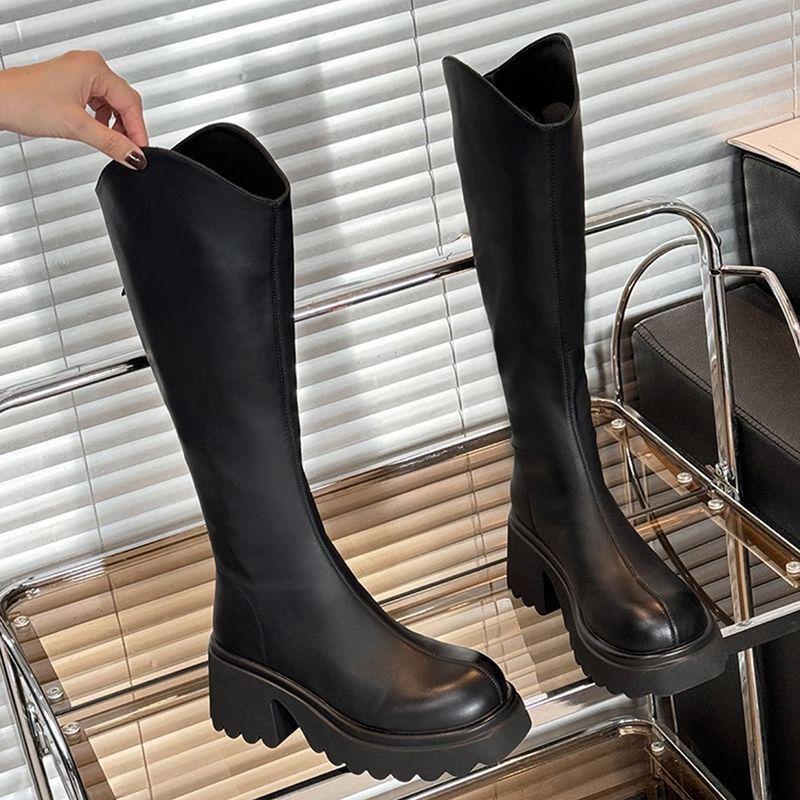 

Knee-High Platform Boots for Autumn/Winter 2025: Petite Velvet, Height-Enhancing, Stylish Knight Design 40