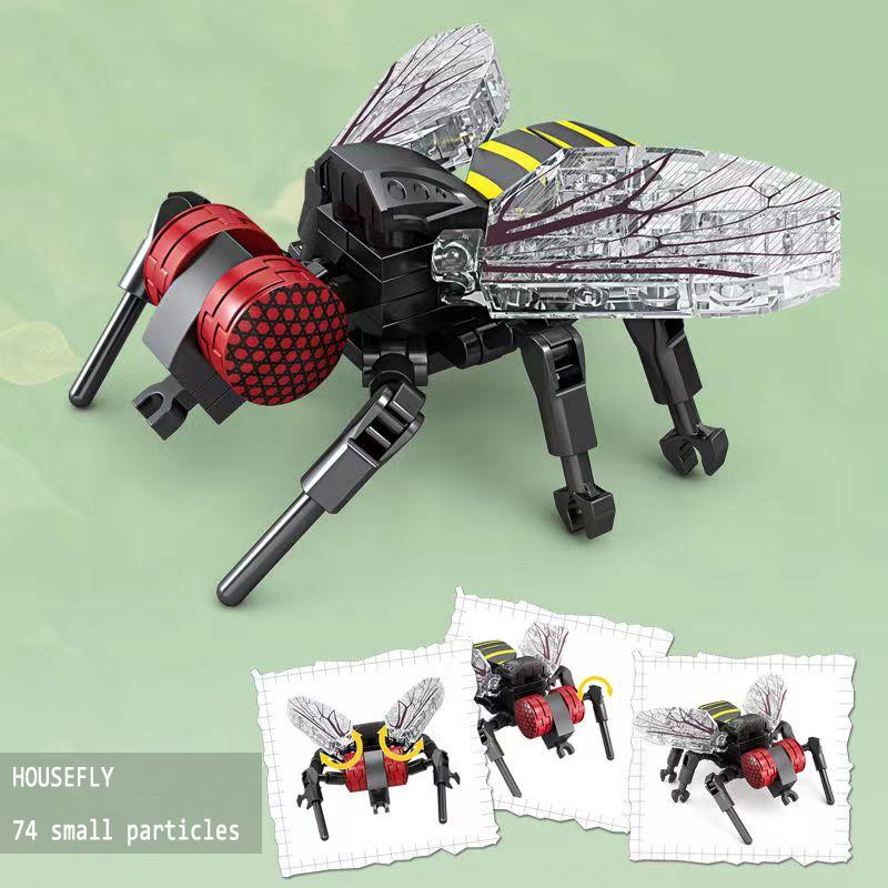 Insect and Bug Building Blocks Toys Beetle Mantis Bee Snail Block Insects Set for Children's Brain Game Puzzle Toy Animals Gift