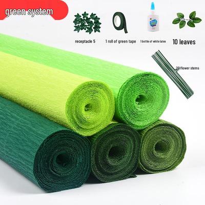 Thickened & Lengthened Crepe Paper: Colored Crimped for DIY Handcrafted Spiral Flower Designs