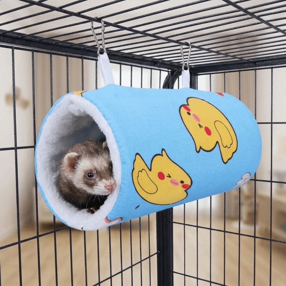 Cartoon Pattern Hamster Plush Tunnel Thickened Pet Play Tunnel for Guinea Pig Mice