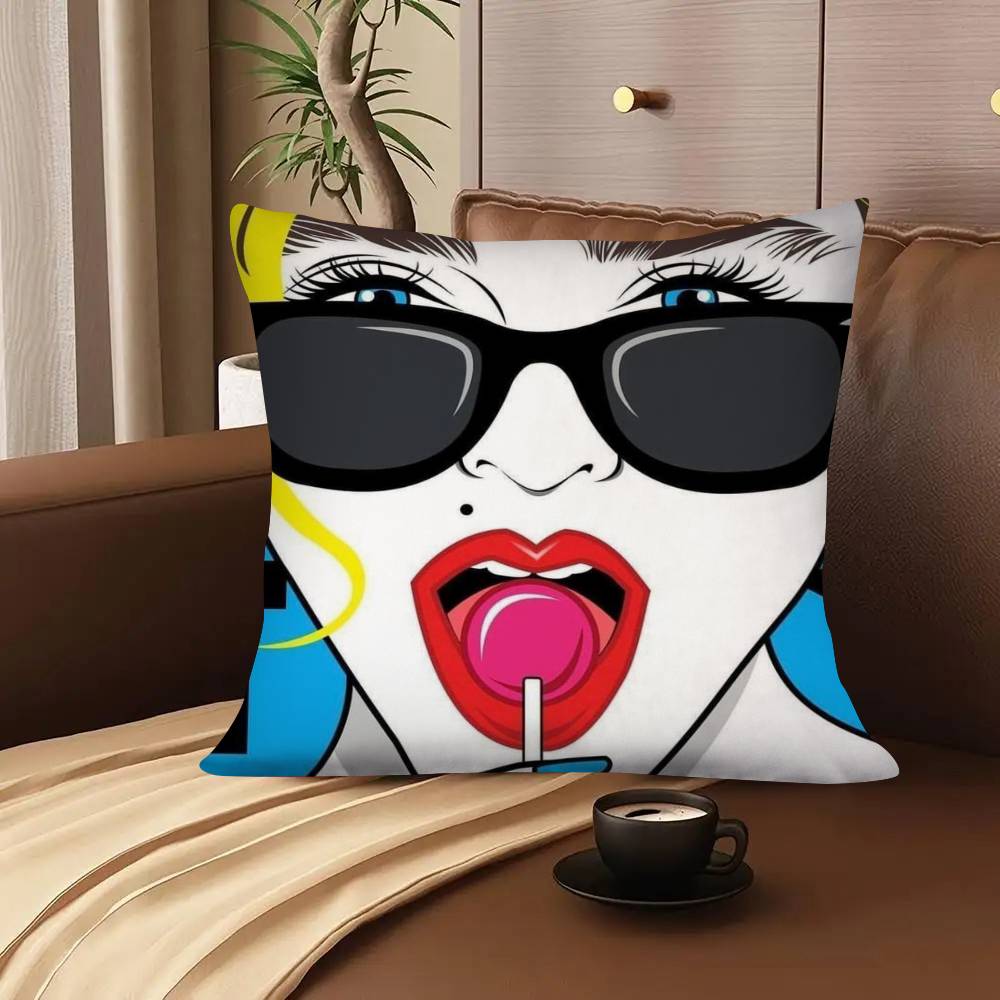 1Pc American Female Singer M-Madonna Pillow Case Fashion Square Pillowcase Bedroom Sofa Room Ins Decoration Leisure