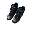 Invisible inner height increase high-top shoes women's shoes autumn color matching round head Velcro sports casual shoes hiking shoes