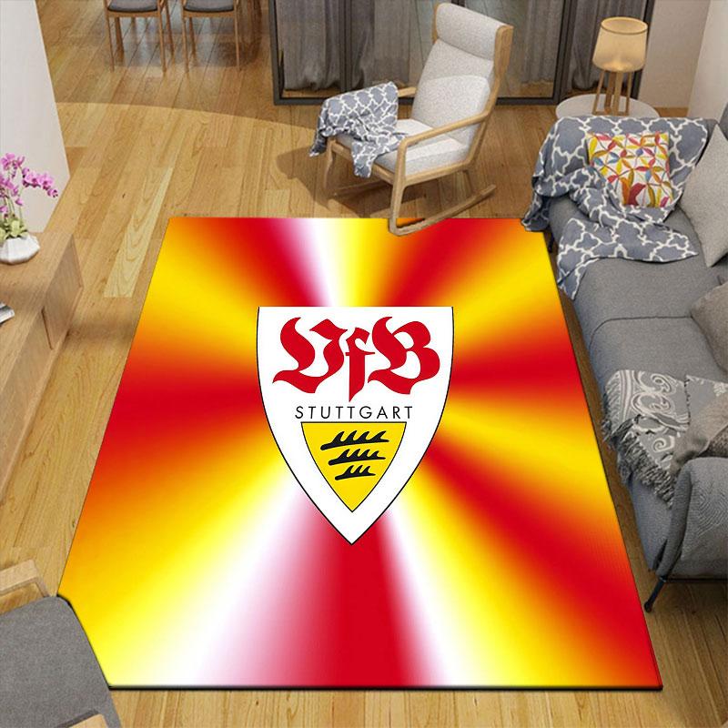 VFB Logo Flanell Teppich, Heim Sofa Dekoration für Wohnzimmer & Schlafzimmer, Rutschfeste Spiel Flanell Bodenmatte für Spielzimmer
