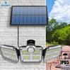 3000mAh solenergi 4-hode vegglampe 333LED solcellegatelampe innendørs utendørs vanntett solcellelampe med bevegelsessensor justerbar lysvinkel flomlys